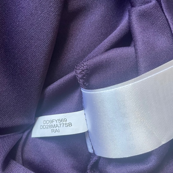 DKNY  Women's Purple Belted Flutter Short Sleeve V-neckFloral Chiffon Midi Sz 4 - Picture 10 of 10